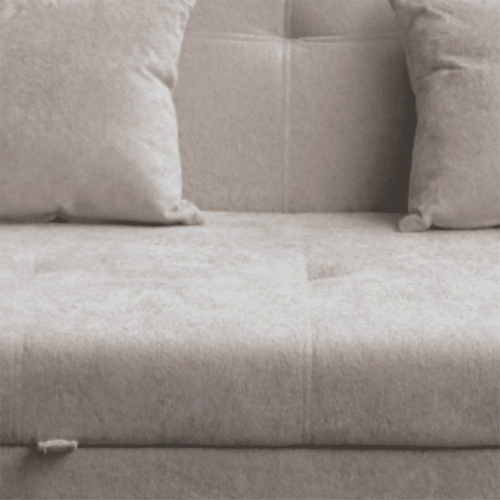 Home Source Charleston 3 Seater Beige Velvet Sofa Bed Image 5