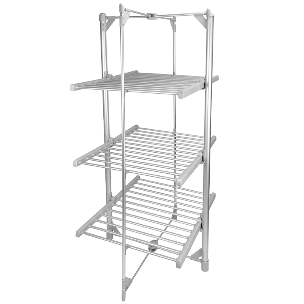 AMOS 3 Tier Silver Electric Clothes Airer with Cover Image 3