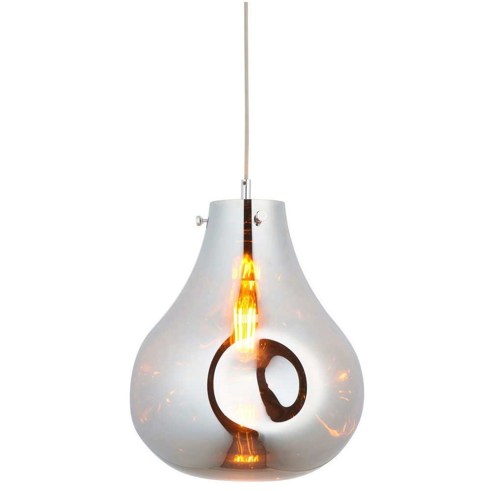 Merano Perugia Metallic Glass Chrome Pendant Ceiling Lamp Image 3