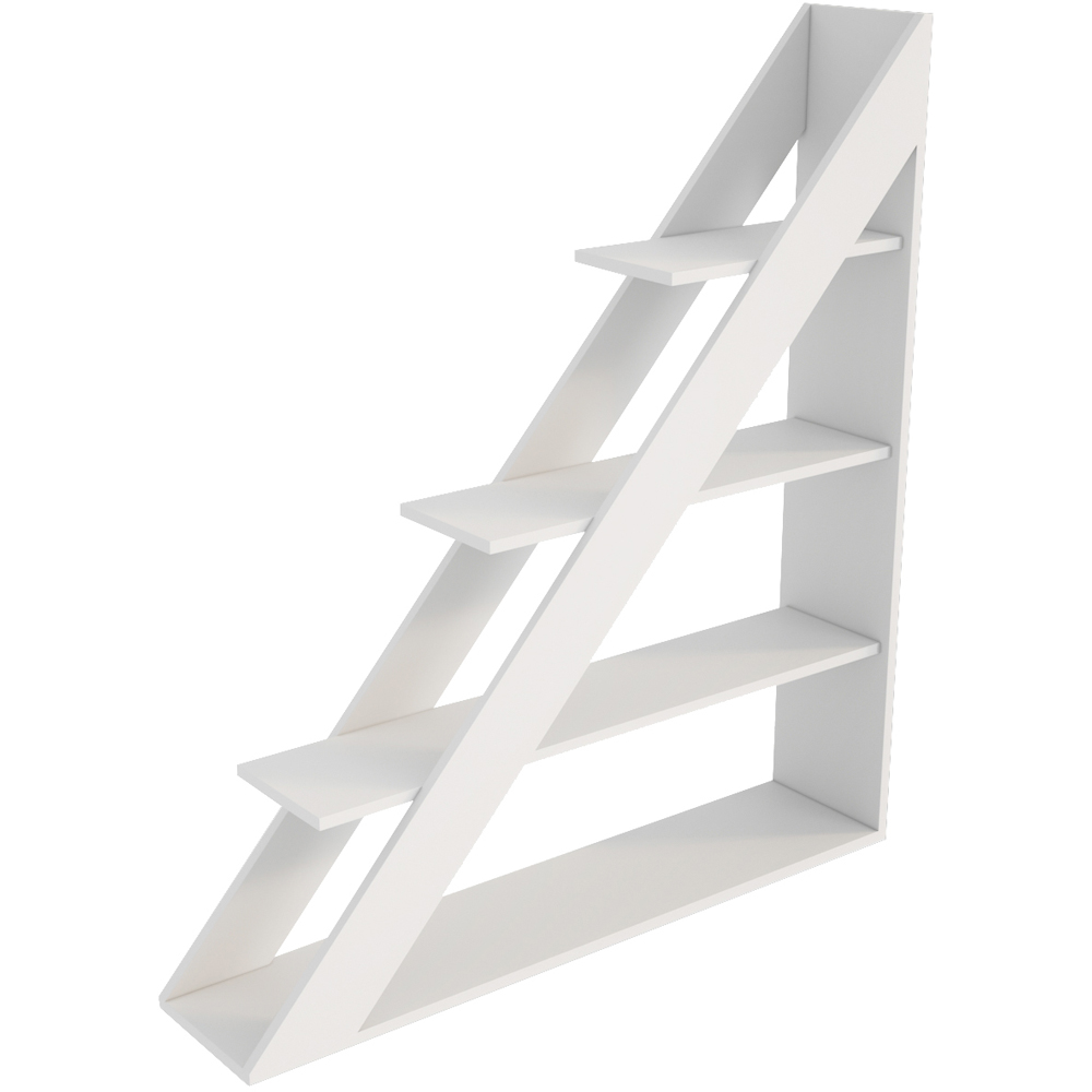 Decorotika Pisagor 4 Shelf White Corner Bookcase Image 3