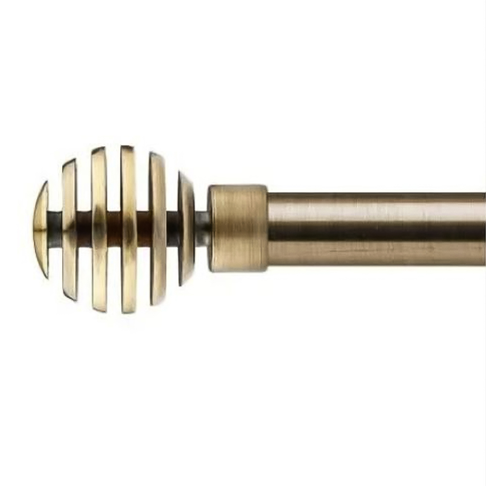 New Edge Blinds Geneva 160-300cm Extendable Brass Eyelet Metal Curtain Pole Set Image 1