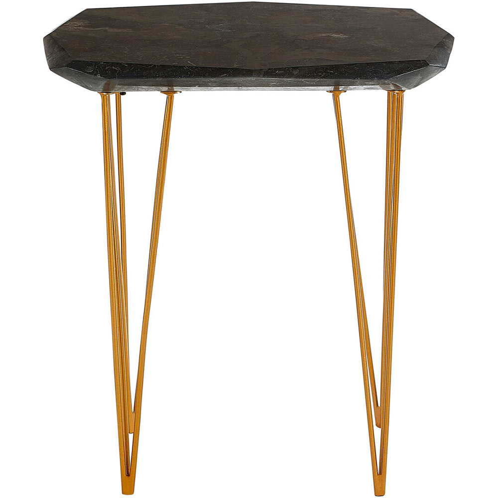 Premier Housewares Relic Black Marble Top Small Side Table Image 2
