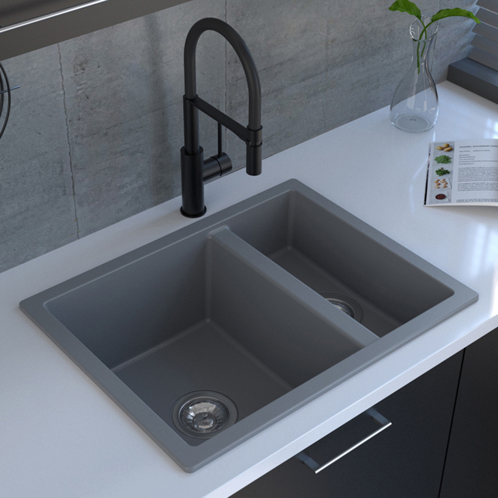 Reginox Toulon 1.5 GS Grey Silvery 1.5 Bowl Granite Sink 460 x 600mm Image 2