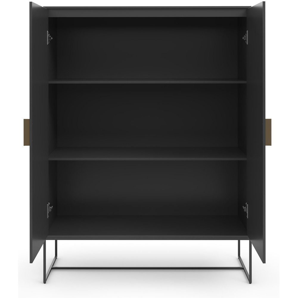 Loft24 Asia 2 Door Anthracite Particle Board Cabinet Image 4