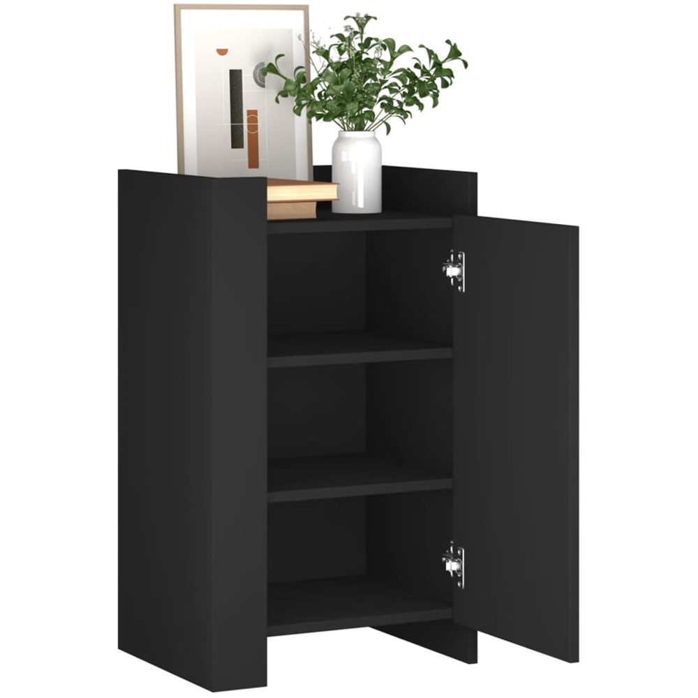 vidaXL Single Door Black Wooden Sideboard Image 3