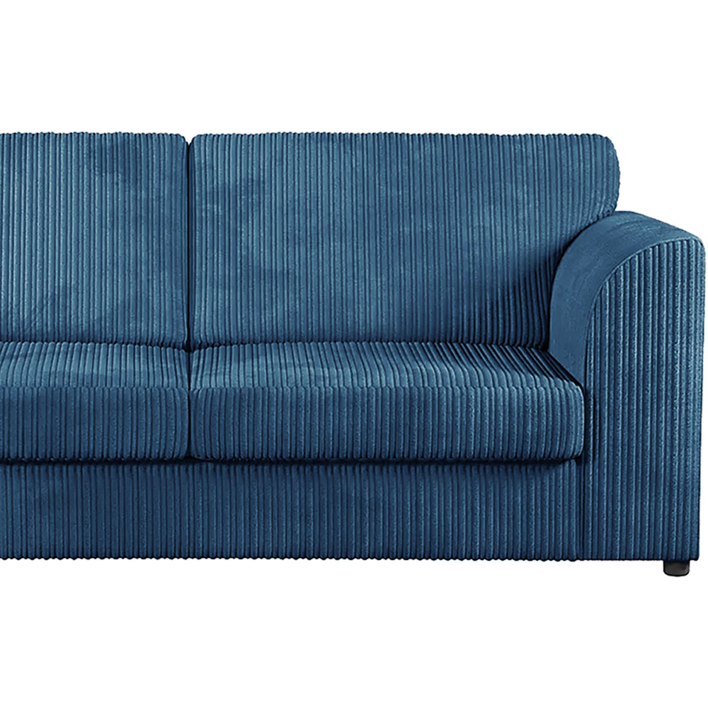 Luxor 6 Seater Marine Blue Jumbo Cord Full Back Sofa Suite Image 3