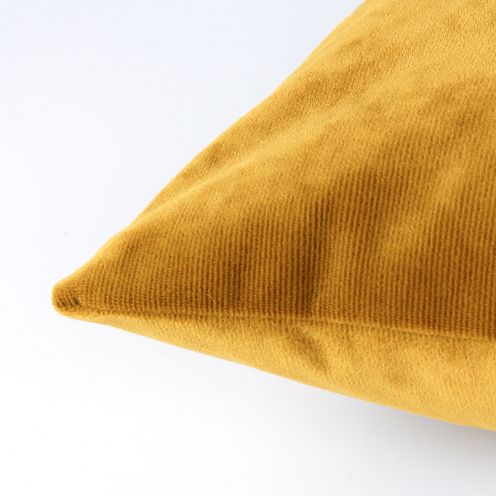 furn. Camden Mustard Micro Cord Velvet Rectangular Cushion Image 3