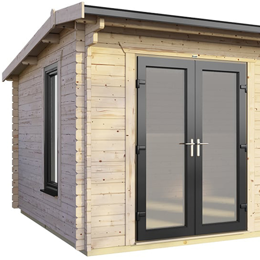 Power Sheds 18 x 10ft Left Double Door Apex Log Cabin Image 3