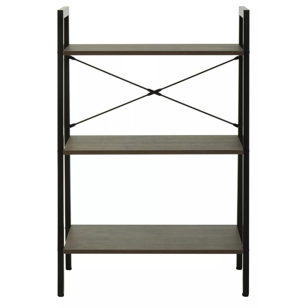 Premier Housewares Bradbury 3 Shelf Dark Oak Veneer Ladder Bookshelf Image 3
