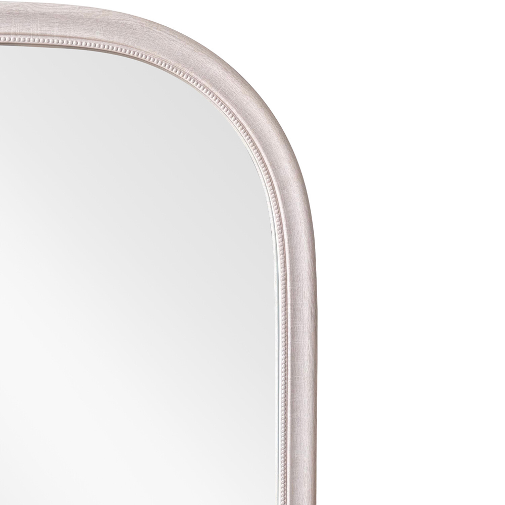 Wood Effect Beaded Arch Mantle Mirror Neutral Image 5