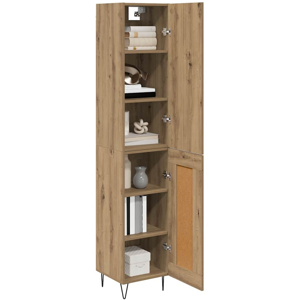 vidaXL 2 Door Artisan Oak Tall Slim Highboard Image 3