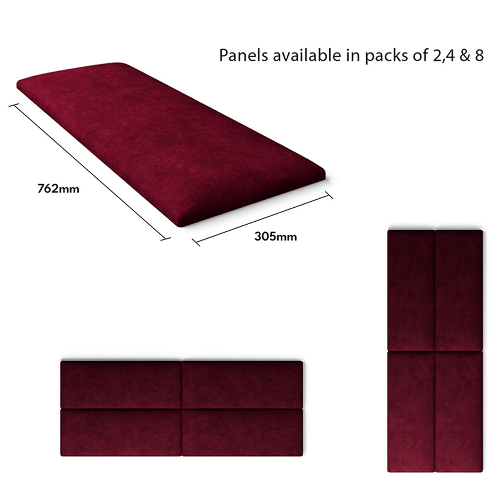 Aspire EasyMount Bordeaux Kimiyo Linen Upholstered Wall Mounted Headboard Panels 8 Pack Image 5
