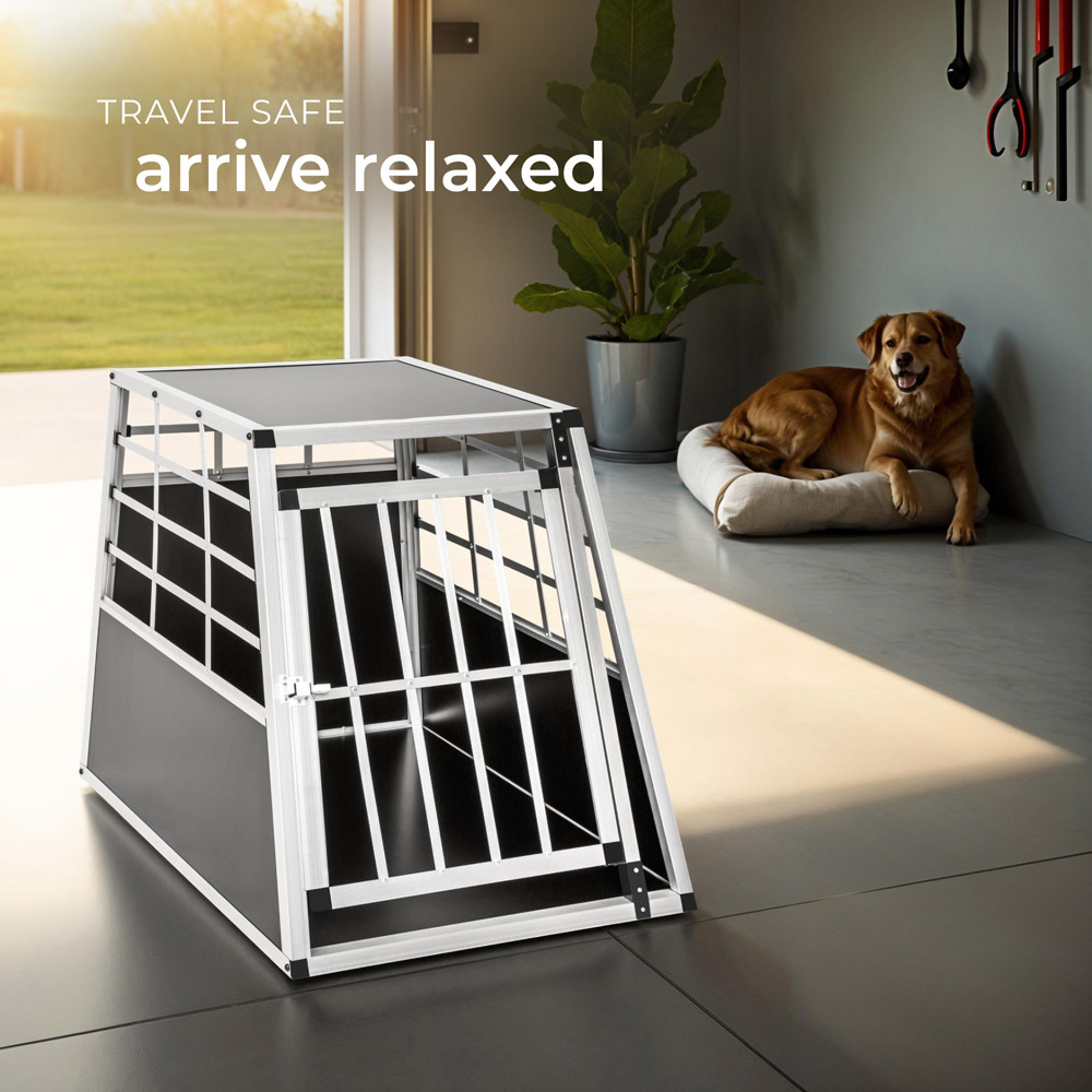 tectake Black Dog Crate 90 x 65cm Image 7