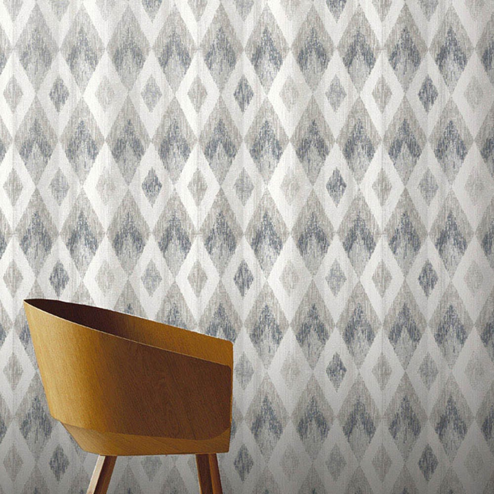 Arthouse Scandi Diamond Silver Wallpaper Image 3