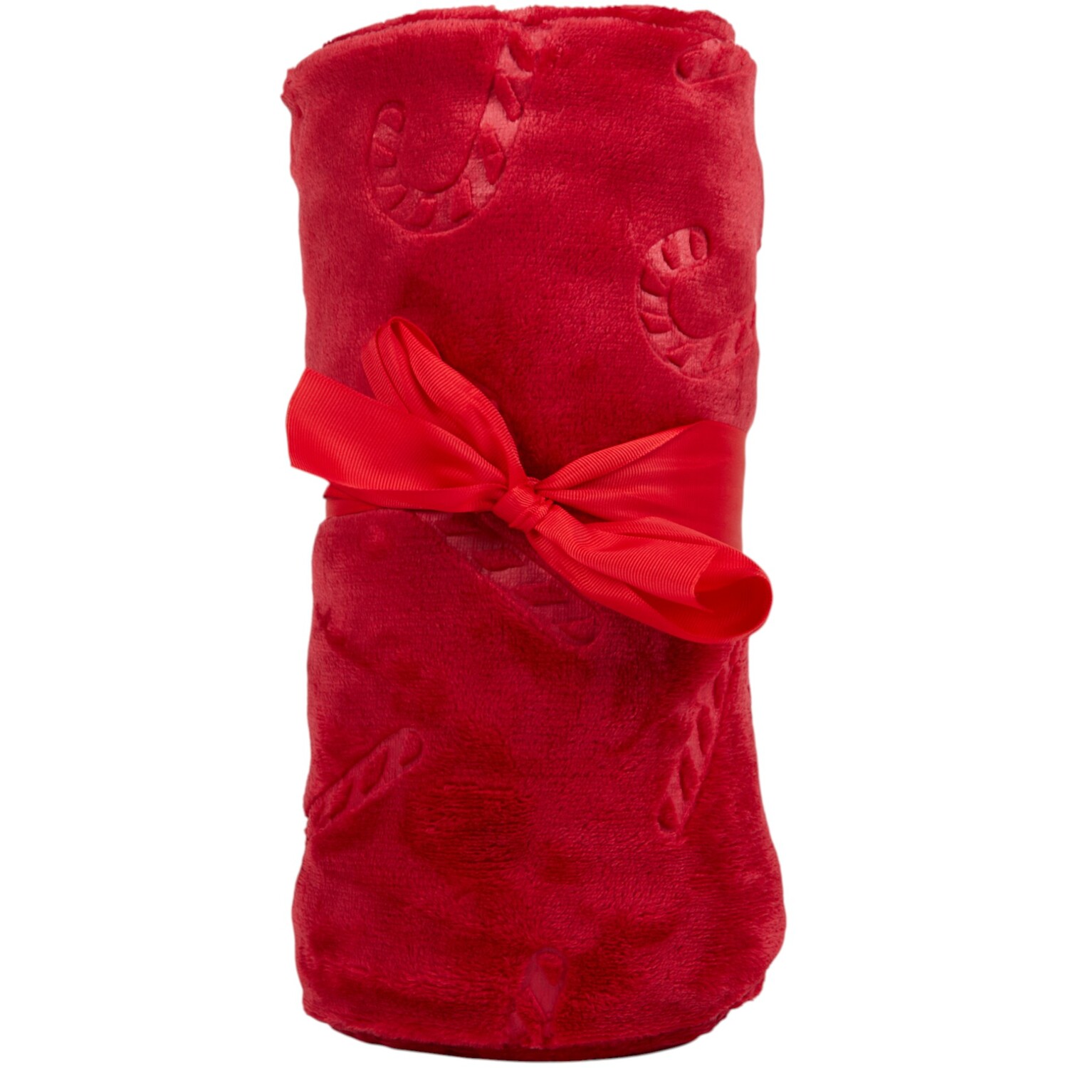 Candy Cane Embossed Throw Red Image 1