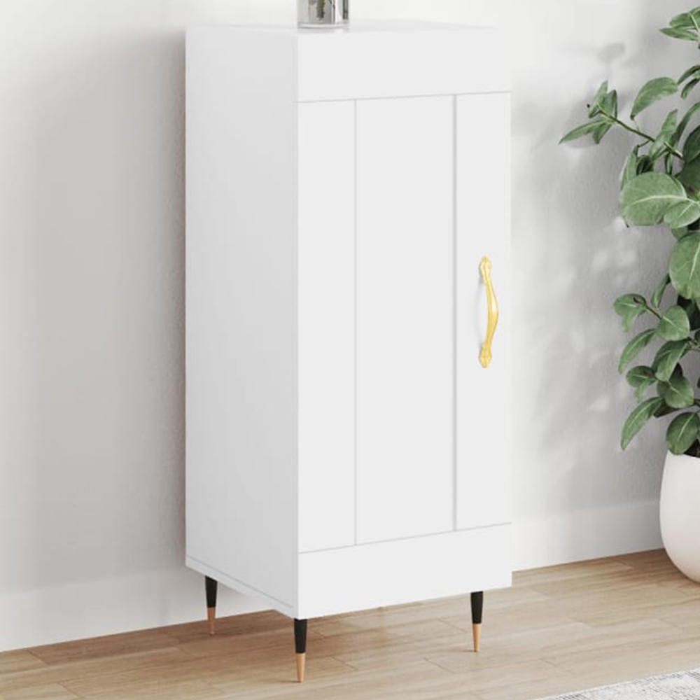 vidaXL Single Door White Sideboard Image 1