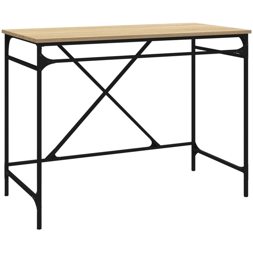 vidaXL Industrial Style Computer Desk Brown Image 2