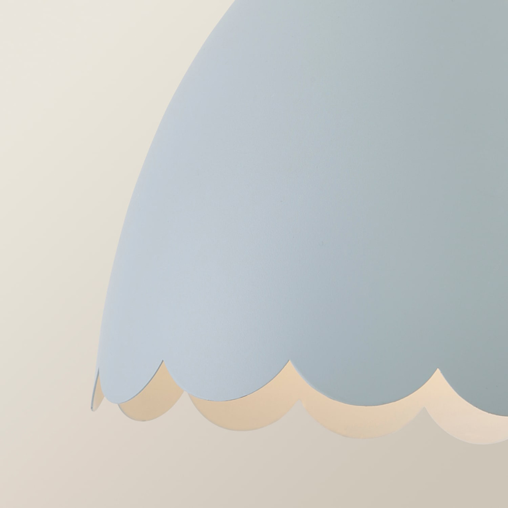 ValueLights Millie Powder Blue Scallop Shade Adjustable Wall Light with Bulb 2 Pack Image 3