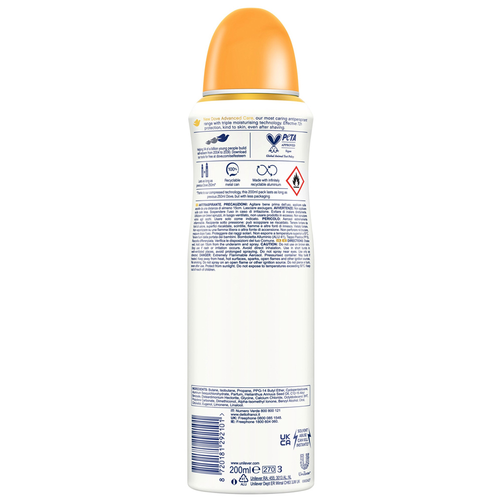 Dove Advanced Care Go Fresh Passion Fruit and Lemongrass Anti-Perspirant Deodorant Spray 200ml Image 2