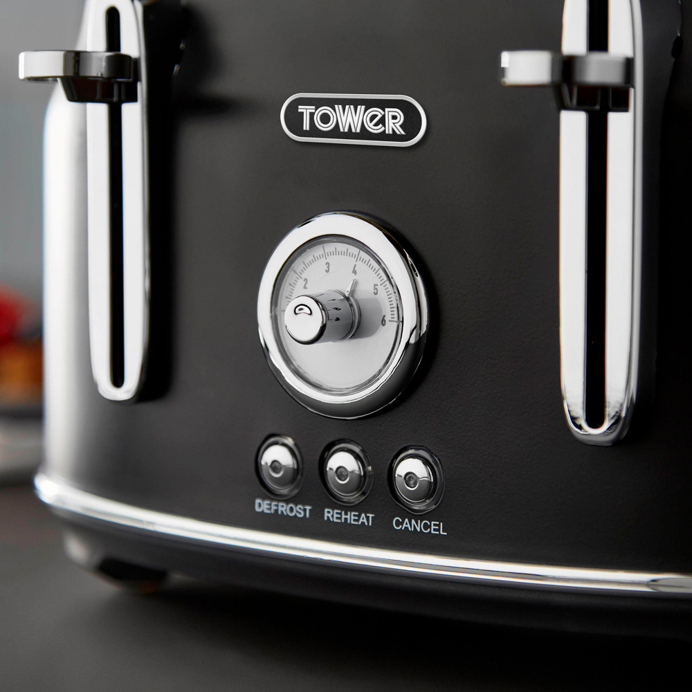 Tower Renaissance EEJB187 Black 4 Slice Toaster with 1.7L Kettle Set Image 6