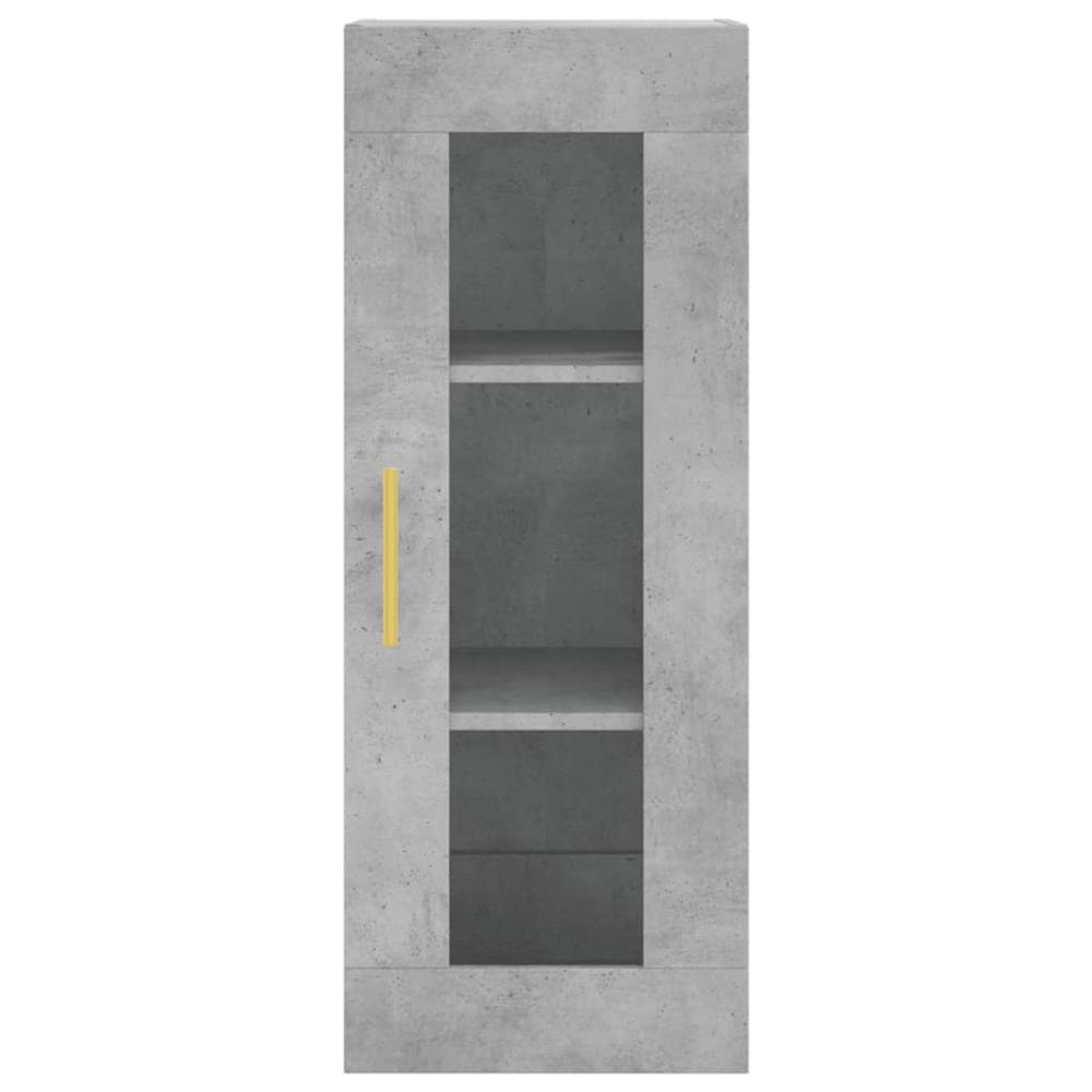 vidaXL Single Glass Door 2 Drawer 2 Shelf Concrete Grey Highboard Image 8