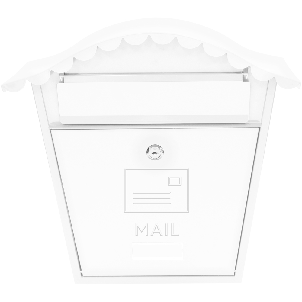 GardenKraft Classic White Galvanised Steel Wall Post Box Image 2