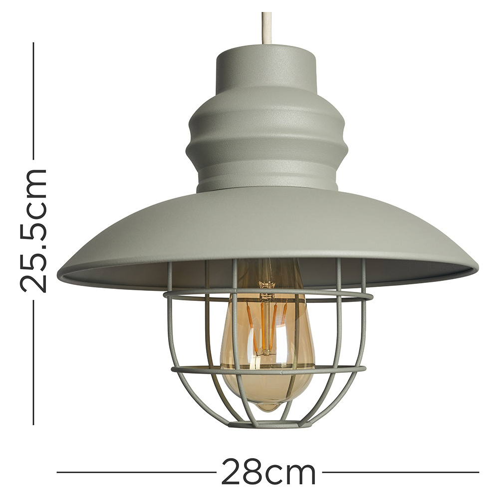 ValueLights Penglai Concrete Grey Fishermans Ceiling Pendant Lamp Shade Image 7