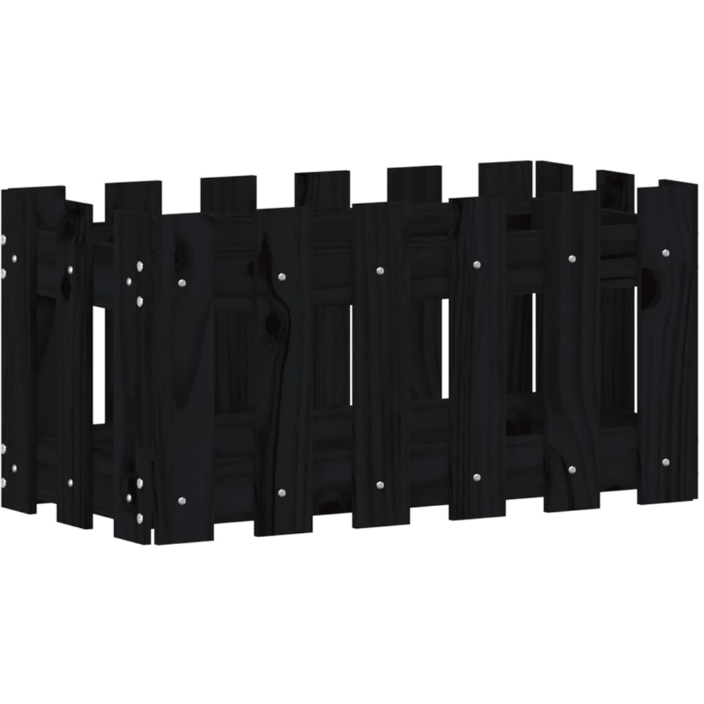 vidaXL Black Solid Pine Garden Planter 60 x 30 x 30cm Image 1