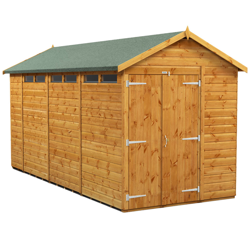 Power Sheds 14 x 6ft Double Door Apex Security Shed Image 1