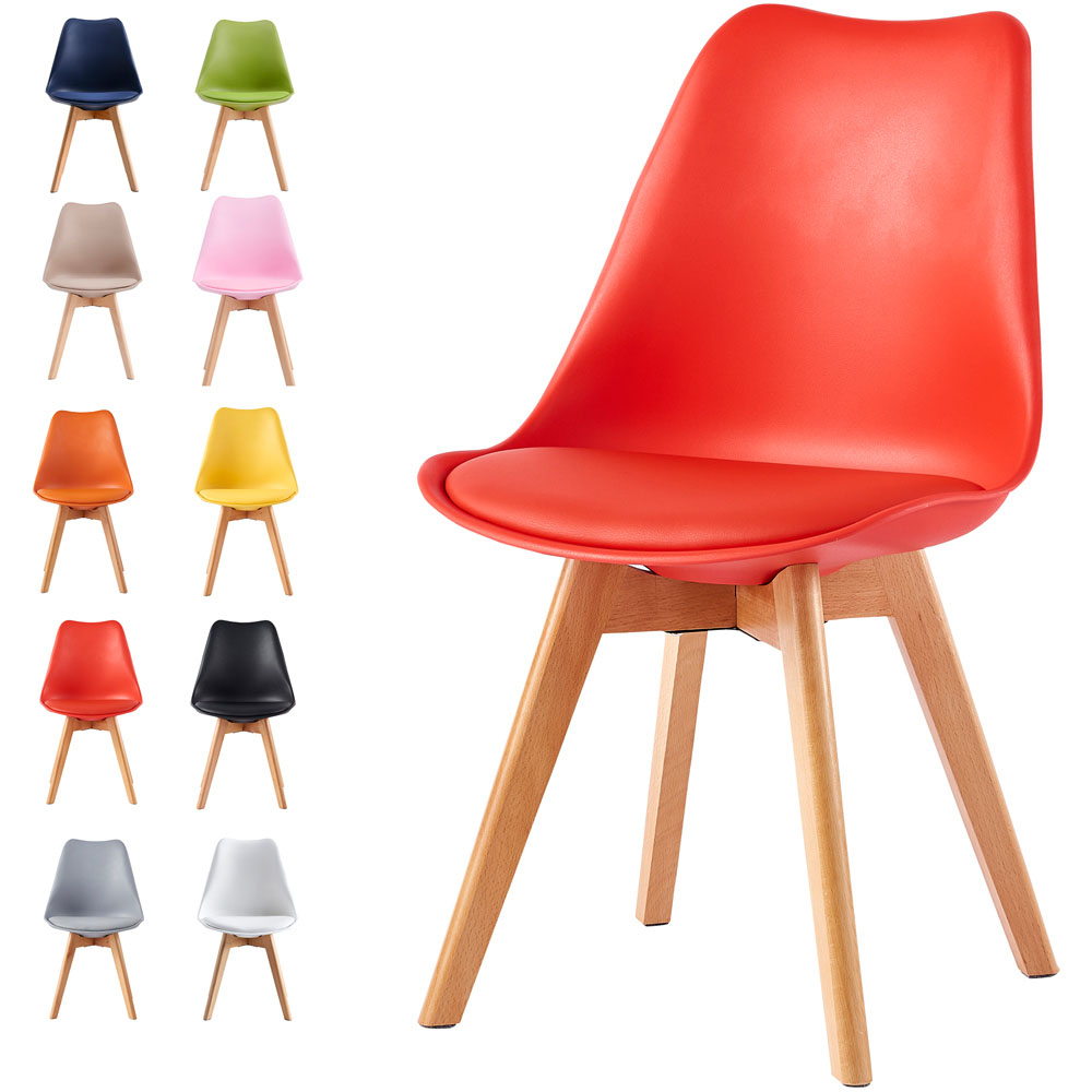 Eva Red Padded Single Dining Chair Image 7