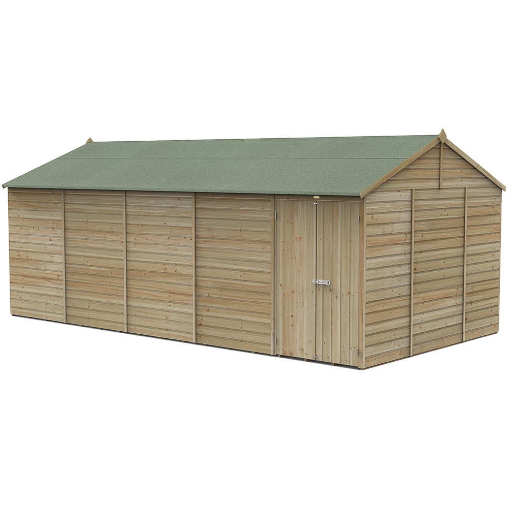 Forest Garden Beckwood 20 x 10ft Double Door Shiplap Reverse Apex Shed Image 1