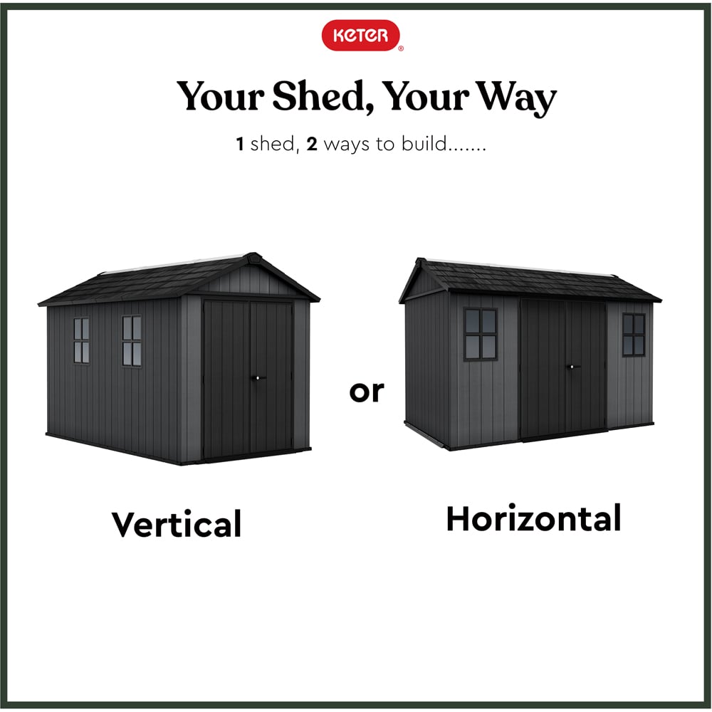 Keter Newton Plus 11 x 7.5ft Grey Steel Double Wall Shed Image 7