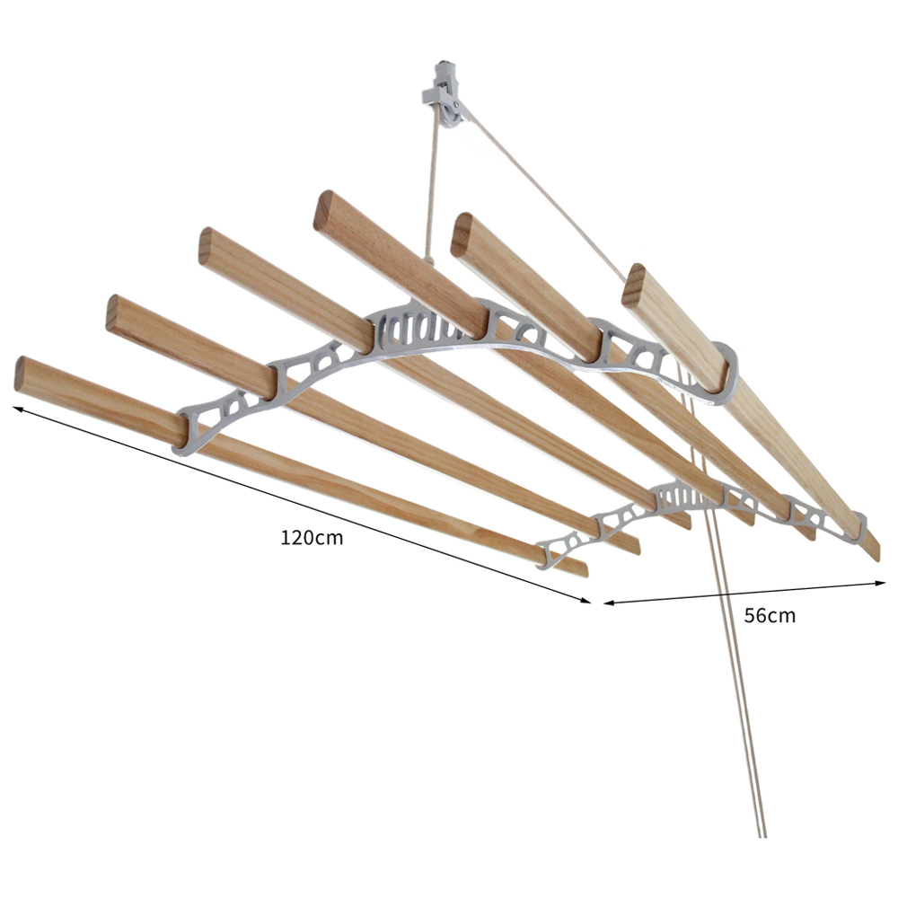 Monster Shop White 6 Lath Clothes Airer 1.2m Image 6