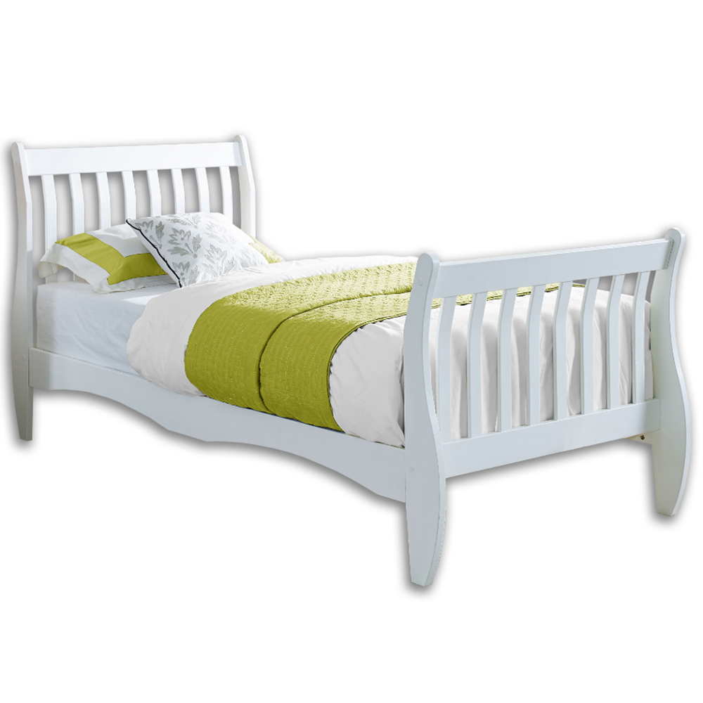 Home Detail Chester Single White Sleigh Bed Image 2
