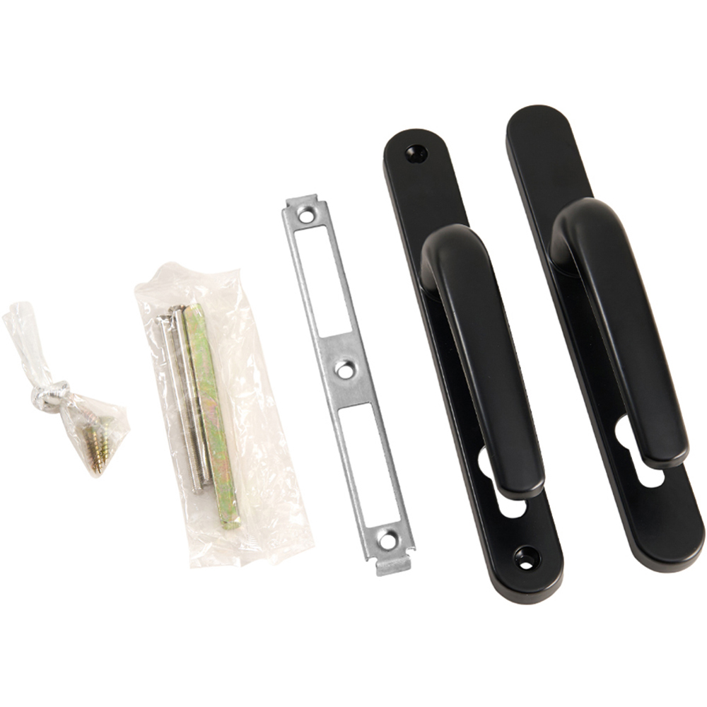 Living and Home Single Pair Black Aluminium Alloy Door Handles without Lock Cylinder Image 5