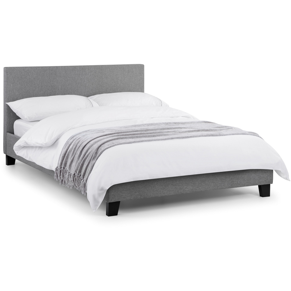 Julian Bowen Rialto King Size Light Grey Linen Bed Image 2