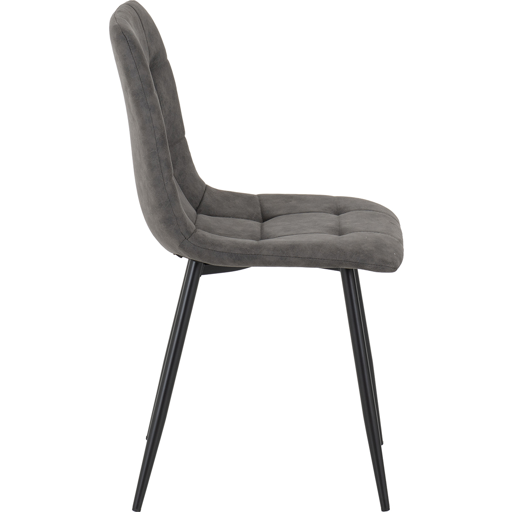 Seconique Fenton Set of 2 Dark Grey Suede Fabric Dining Chair Image 7