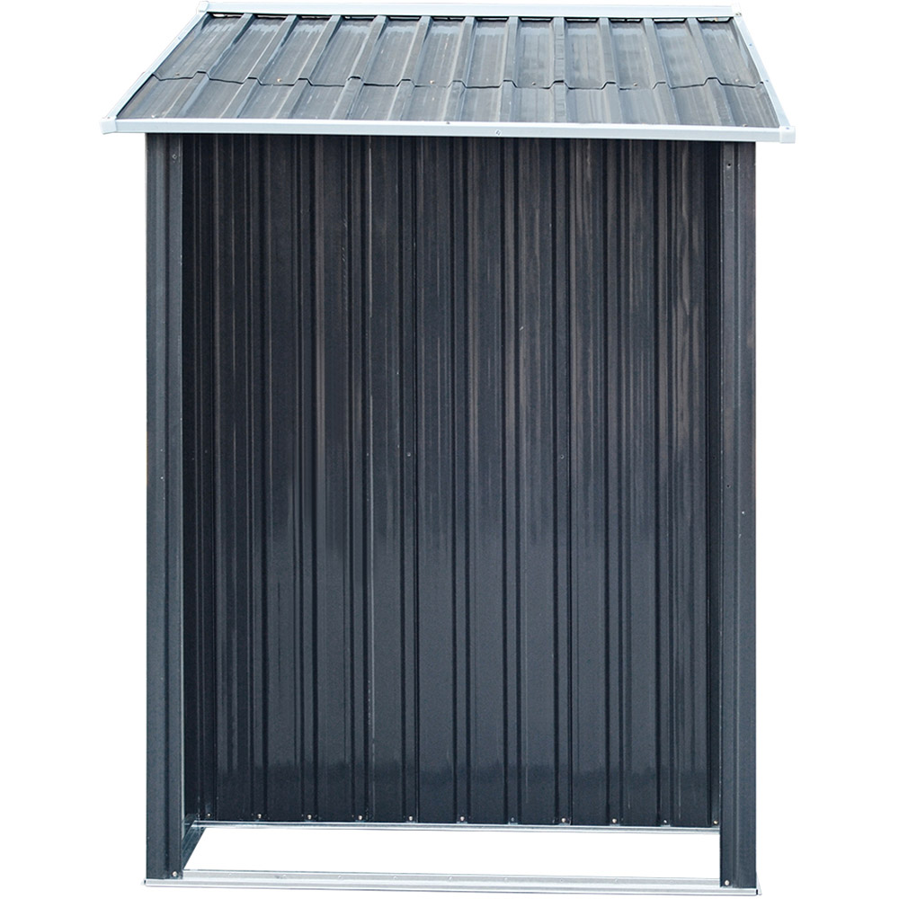 Living and Home 4 x 8ft Anthracite Metal Apex Garden Storage Shed with Log Storage Image 4