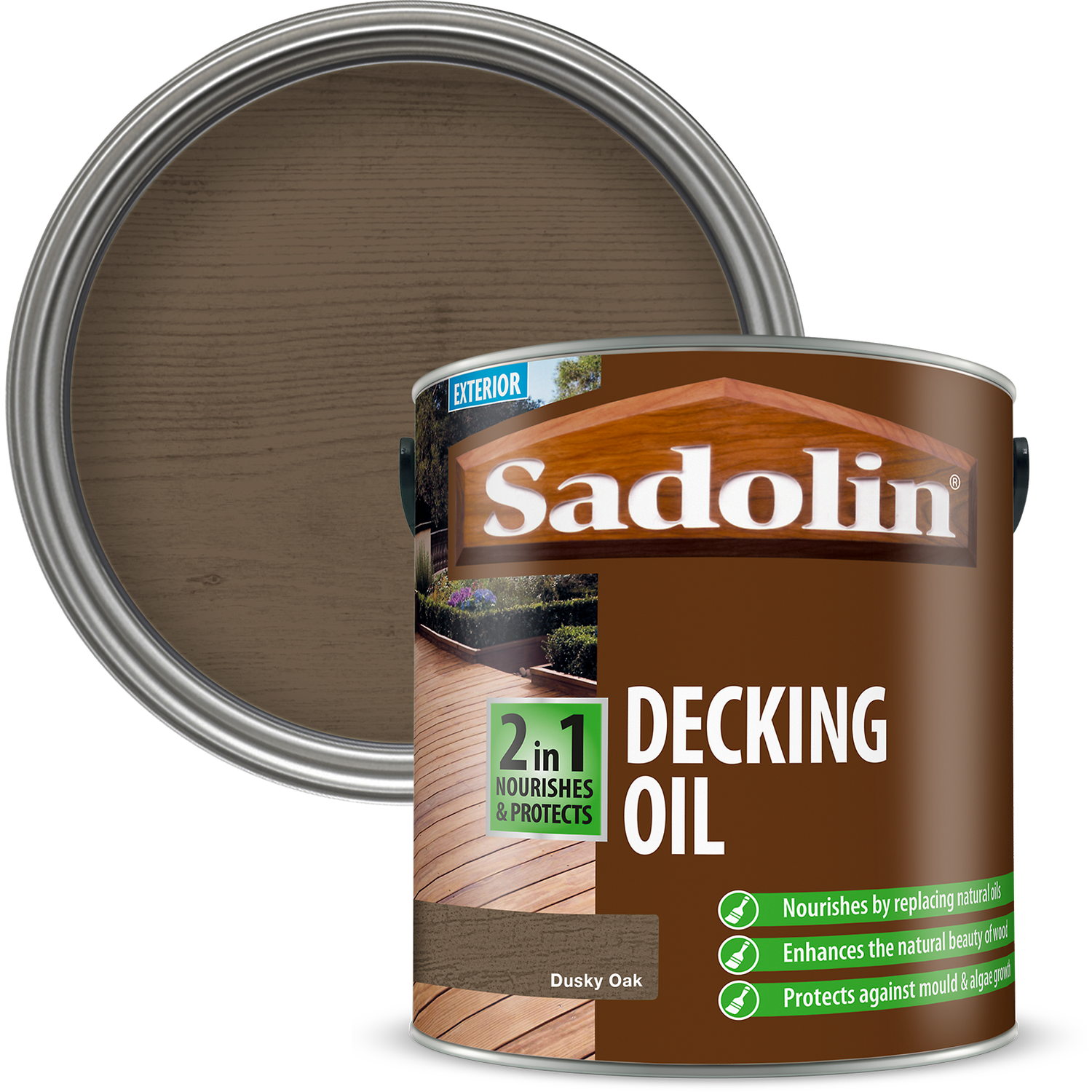Sadolin Decking Oil 2.5L Dusky Oak Image 1