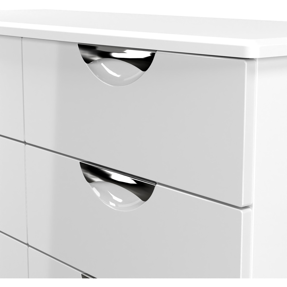 Crowndale Camden 6 Drawer White Gloss and White Wide Chest of Drawers Ready Assembled Image 5