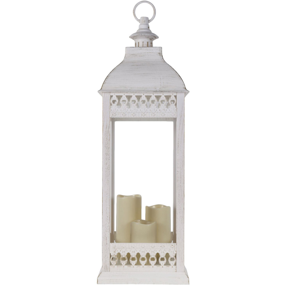 White Gold Brushed LED Lantern Image 1