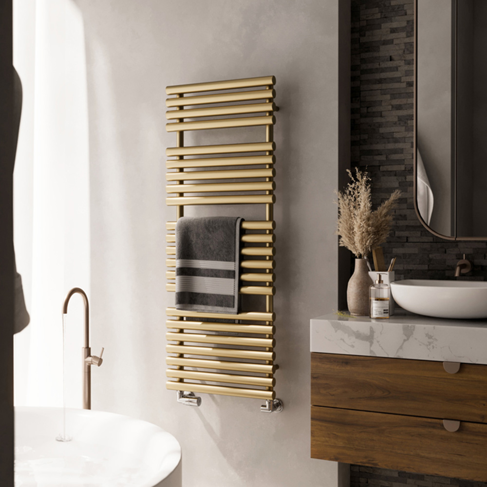 Terma Rolo Towel 2629BTU Brass Heated Towel Rail 1360 x 520mm Image 7