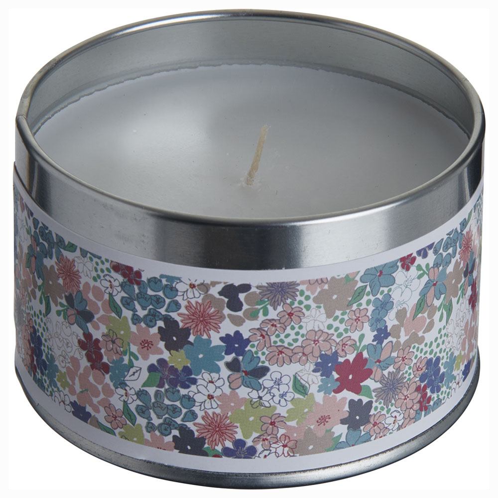 Wilko Spring Garden Floral Candle Tin Image 1