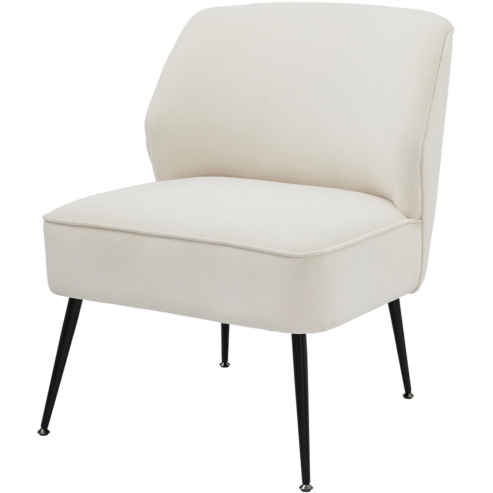 GFW Ava Natural Soft Velvet Accent Chair Image 3