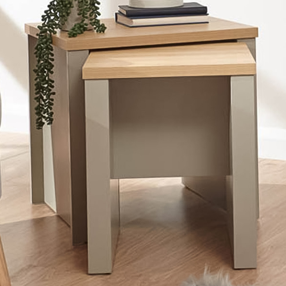 GFW Lancaster Grey Nest of Tables Set of 2 Image 1