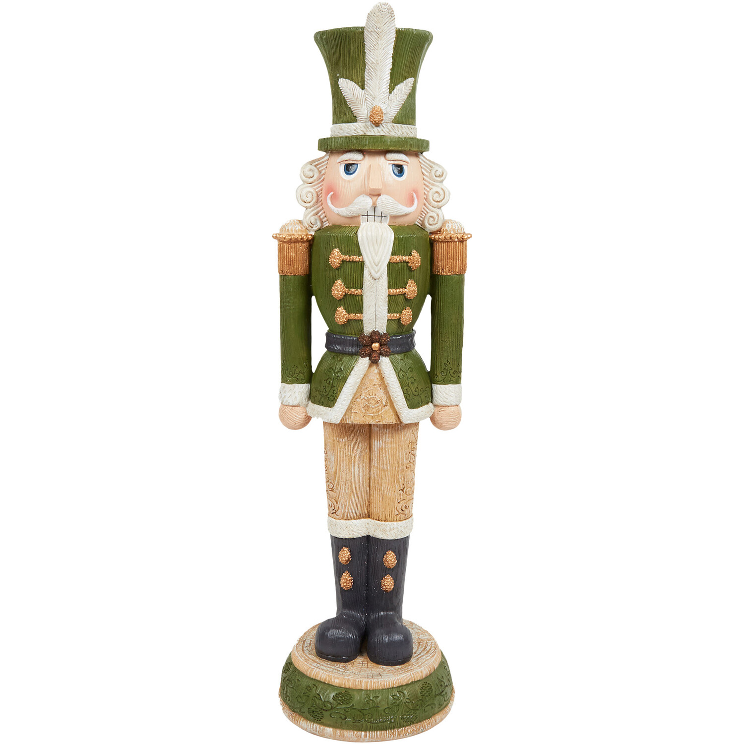 Wood Effect Retro Nutcracker - Green Image 1