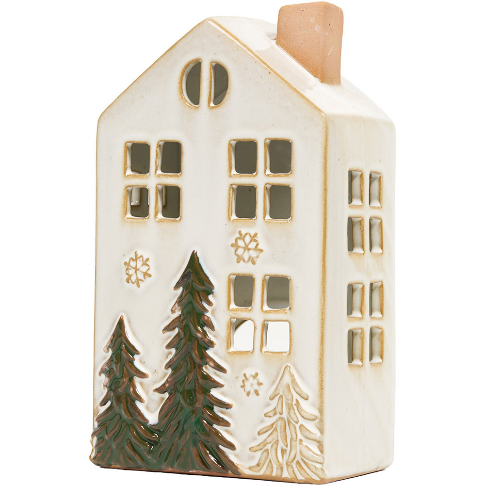 Glazed House Tealight Holder - White Image 4