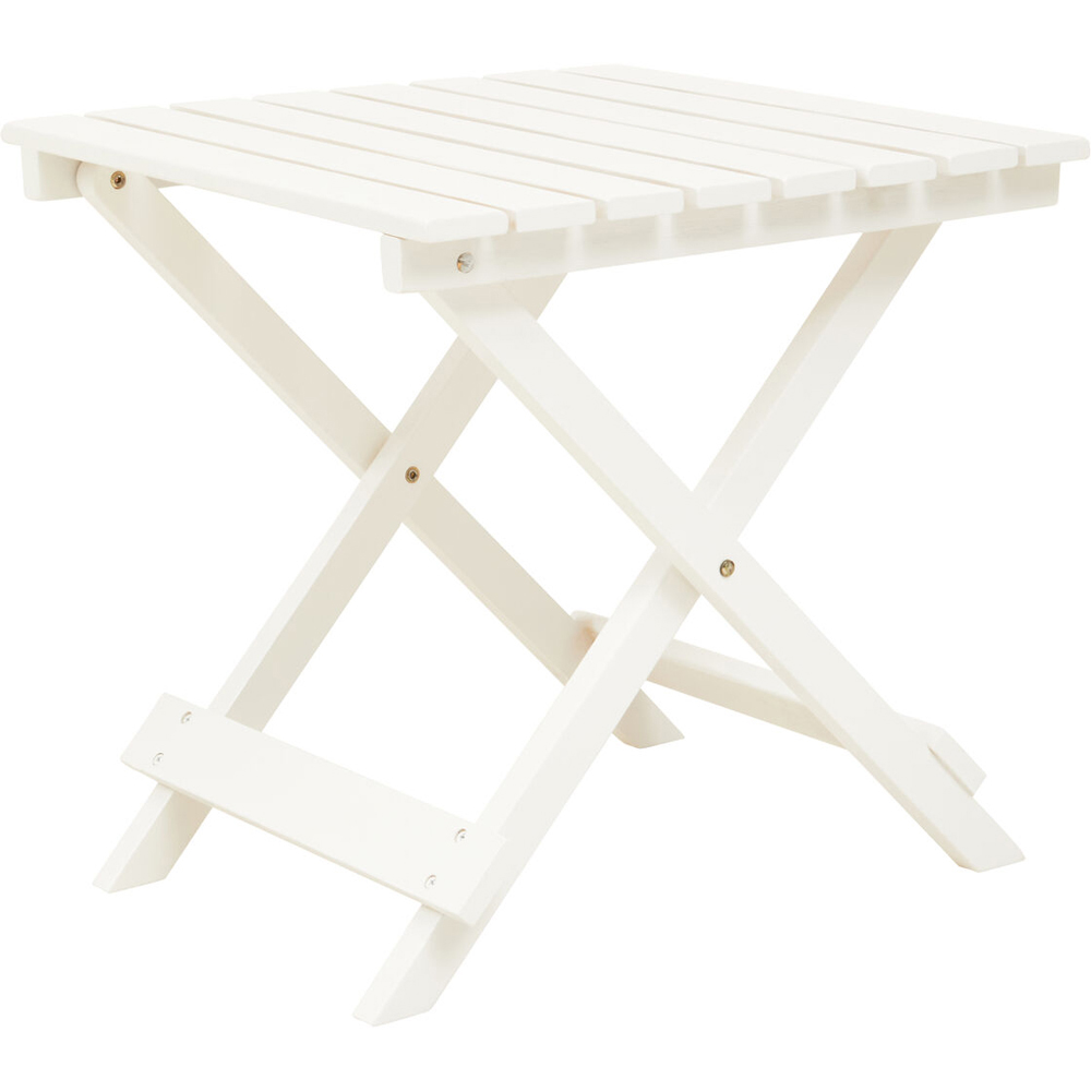Premier Housewares White Wooden Foldable Side Table Image 4
