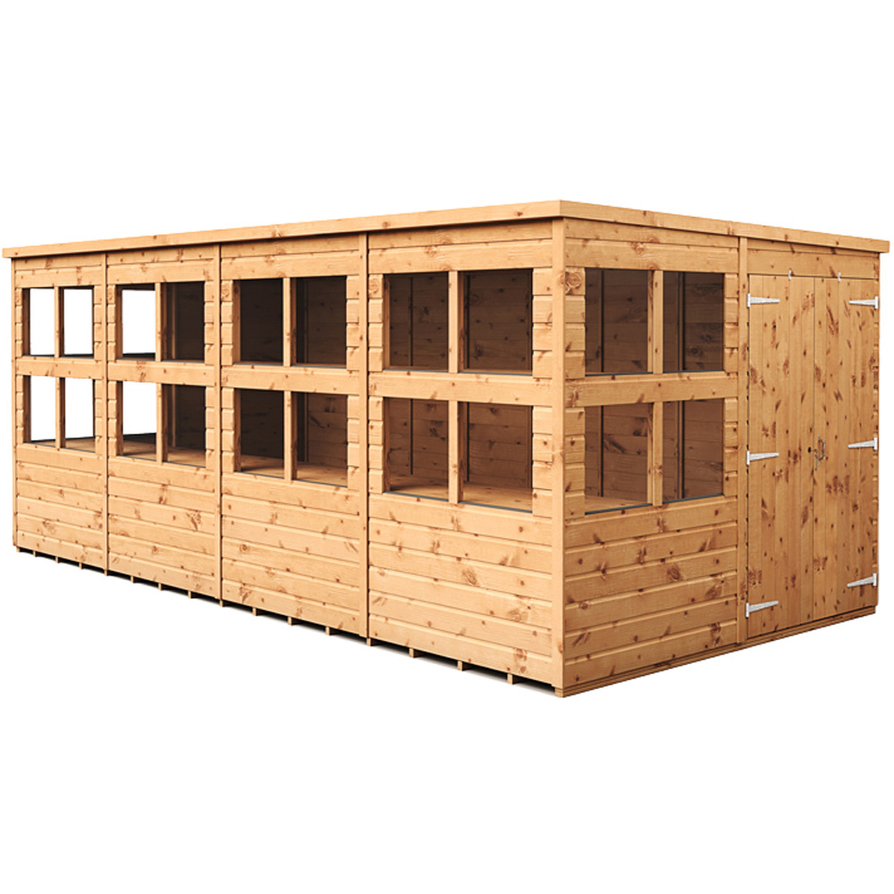 Empire Sheds 16 x 8ft 2 Door Dipped Treated Tongue and Groove Pent Potting Shed Image 1