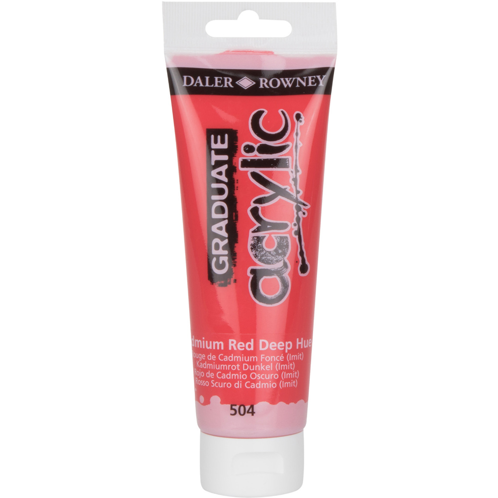 Daler Rowney Graduate Acrylic Paints 120ml - Cadmium Red Deep Image